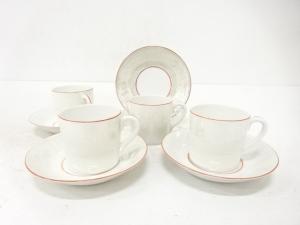 昭和レトロ　昭和硬質陶磁器　カップ＆ソーサー　4客　洋食器